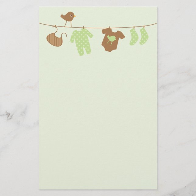 Papelaria Lavanderia do bebê (verde) (Frente)