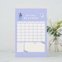 Lavender Monthly Planner Layout Art