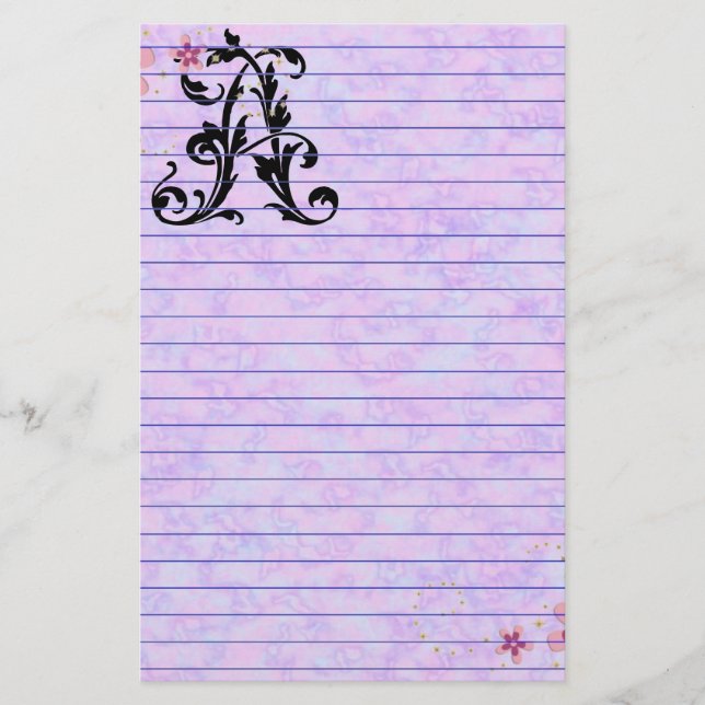 Papelaria Leaf - Letra A (Frente)