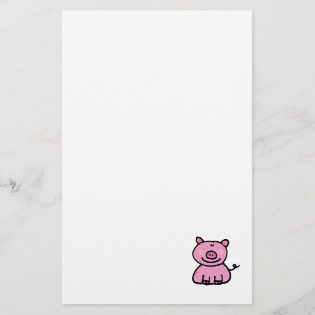 Papelaria Leitão cor-de-rosa (Frente)