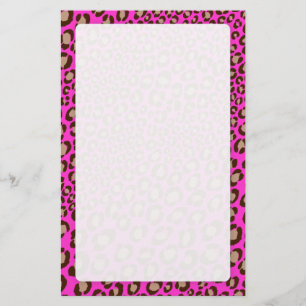 Papelaria Leopard Print/rosa quente/Adicionar cor de fundo!!