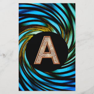 Papelaria Letra Bling Dourada A espiral Teal