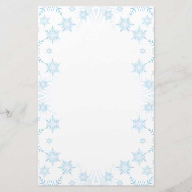 Papelaria Letra de Natal do Winter Frost Ice Crystal Borders (Frente)
