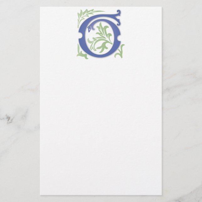 Papelaria Letra G Monograma Fleur de lis (Frente)