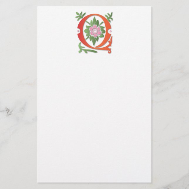 Papelaria Letra Q Monograma Fleur de lis (Frente)