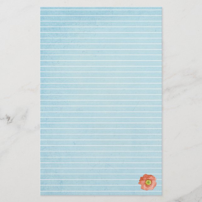 Papelaria Letra Red Poppy Flor Escrevendo Linda (Frente)