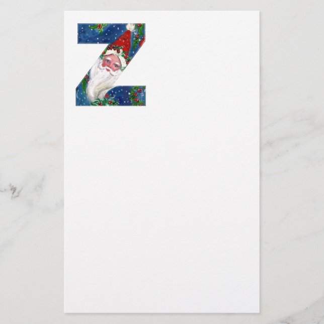PAPELARIA LETRA Z DE NATAL/SANTA CLAUS COM BORRACHA VERMELHA (Frente)