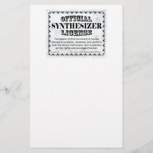 Papelaria Licença do Synthesizer