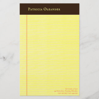 Papelaria Ligação Marrom Escuro no Suporte Legal Amarelo