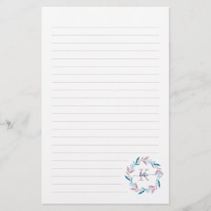 Papelaria Lilac Watercolor Monograma da Terra Floral