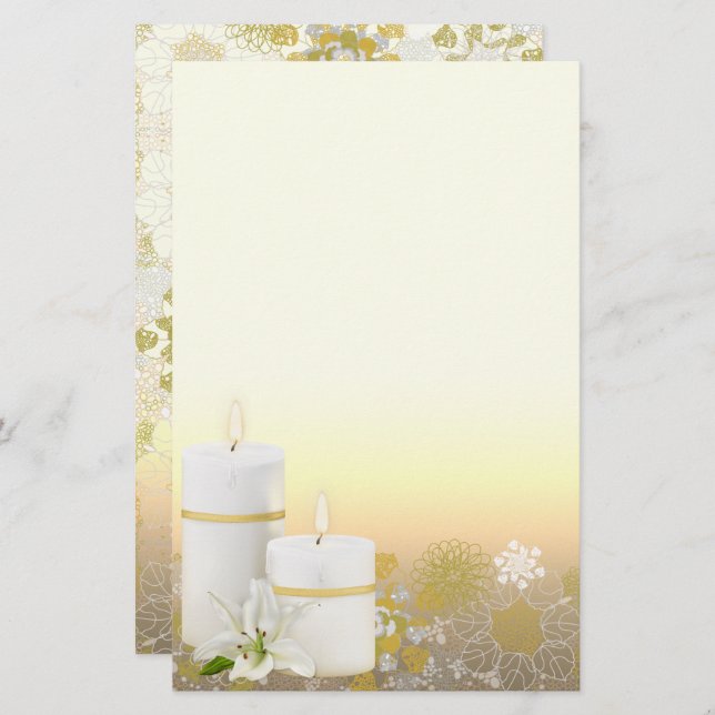 Papelaria Lily Candle Stationery (Frente/Verso)