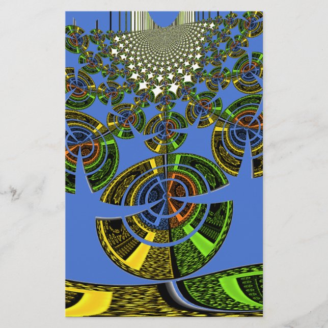 Papelaria Lindo Vetor Étnico Tradicional Africano Azul (Frente)