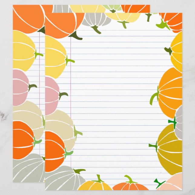 Papelaria Lineda com Abóbora (Frente/Verso)