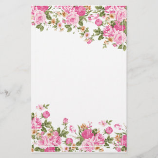 Papelaria Linha cor-de-rosa brilhante quadro do rosa e a