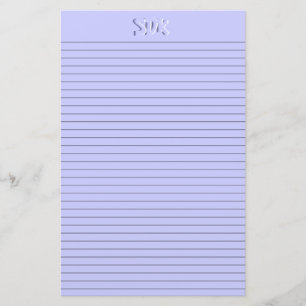 Papelaria Linhas opcionais do Monograma de Papel de Carta Az
