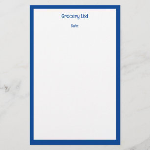 Papelaria Lista de Compra de Cor Personalizada da Borda Azul