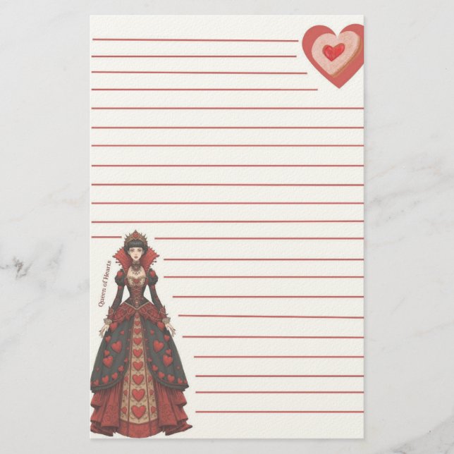 Papelaria Listada Rainha de Copas (Frente)