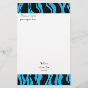 Papelaria Listra Zebra Azul Elétrico e Preto