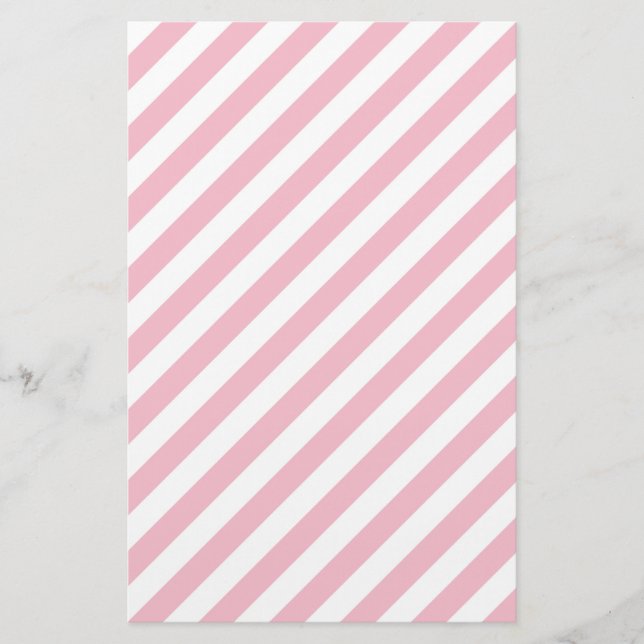 Papelaria Listras brancas e rosa (Frente)