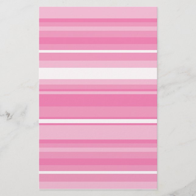 Papelaria Listras cor-de-rosa (Frente)
