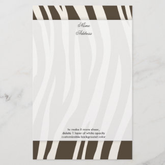Papelaria Listras de zebra marrons cor de fundo!!