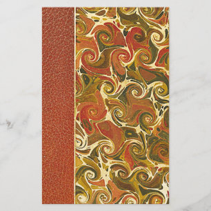 Papelaria Livro Antiquado Elegante, Padrão de espiral do Orn