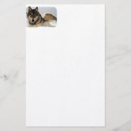 Papelaria Lobo cinzento ou lobo de madeira que coloca na