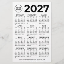 Logotipo de Negócios de Calendário 2027 Preto Simp