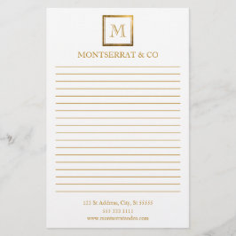 Papelaria Logotipo Dourado quadrado do Monograma de Negócios