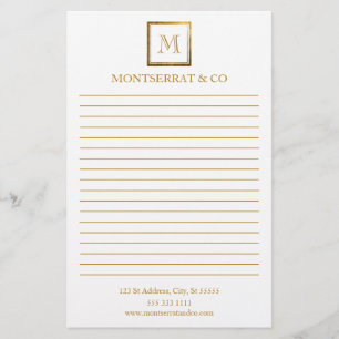 Papelaria Logotipo Dourado quadrado do Monograma de Negócios