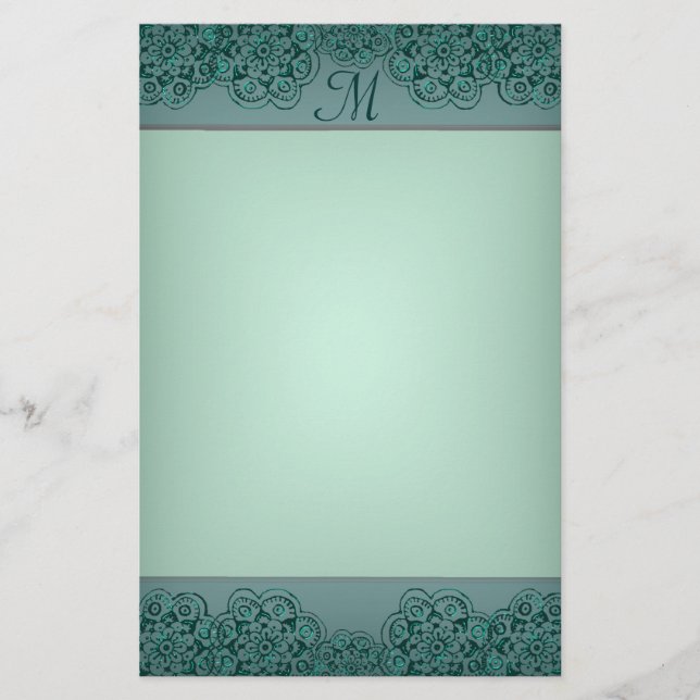 Papelaria Lotus Blossom (Henna)(Teal) (Frente)