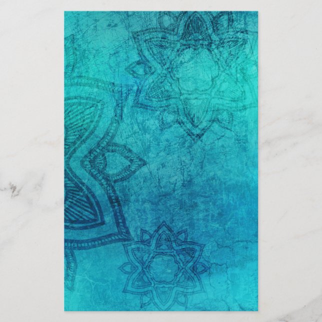 Papelaria Lotus Texturizado Azul (Frente)