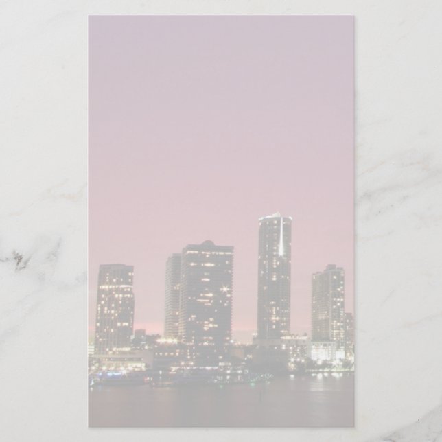 Papelaria Luz do por do sol sobre Miami após uma tempestade (Frente)