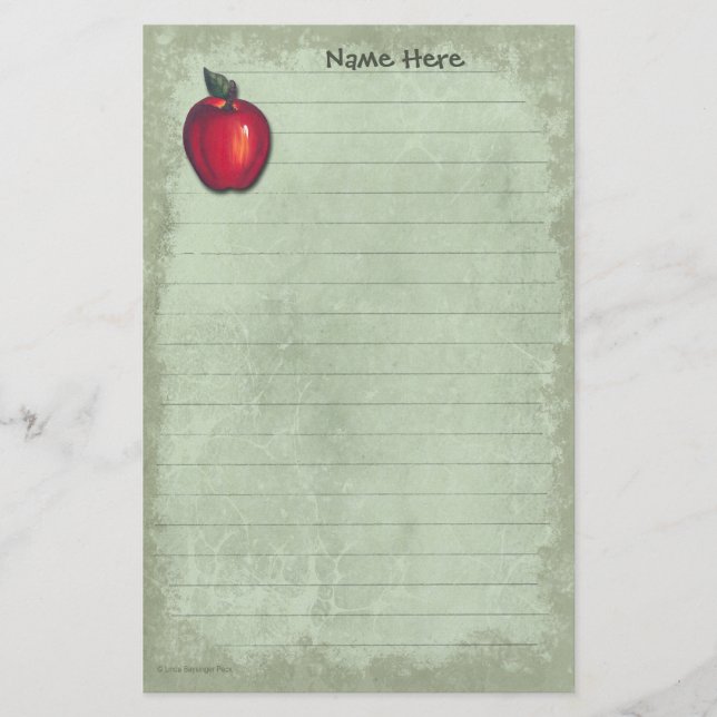 Papelaria Luz vermelha de Apple - verde (Frente)