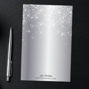 Papelaria Luzes cintilantes no metal Elegante de prata cúbic