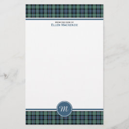 Papelaria Mackenzie Clan Antigo Tartan Monogramery