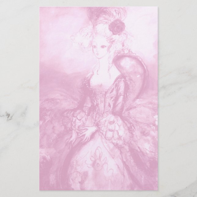 Papelaria MADAME POMPADOUR ,rosa branco suave (Frente)
