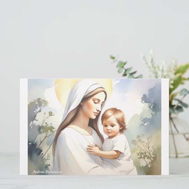 Papelaria Madonna com Child Jesus (Em pé/Frente)