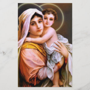 Papelaria Mãe Mary do Virgin com bebê Jesus