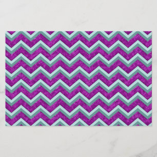 Papelaria Magenta Foil e Teal ZigZag Padrão