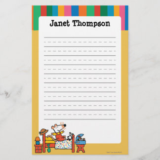 Papelaria Maisy adorável em macacões vermelhos