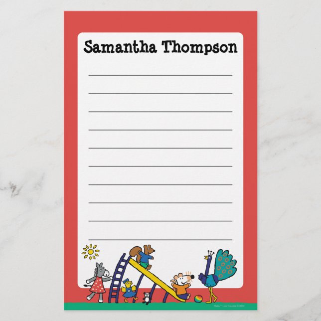 Papelaria Maisy no campo de jogos com amigos (Frente)