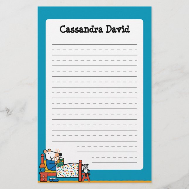 Papelaria Maisy pronta para pijamas do azul da cama (Frente)