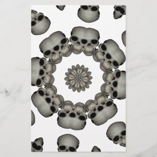 Papelaria Mandala de Crânio Humano Sinistro