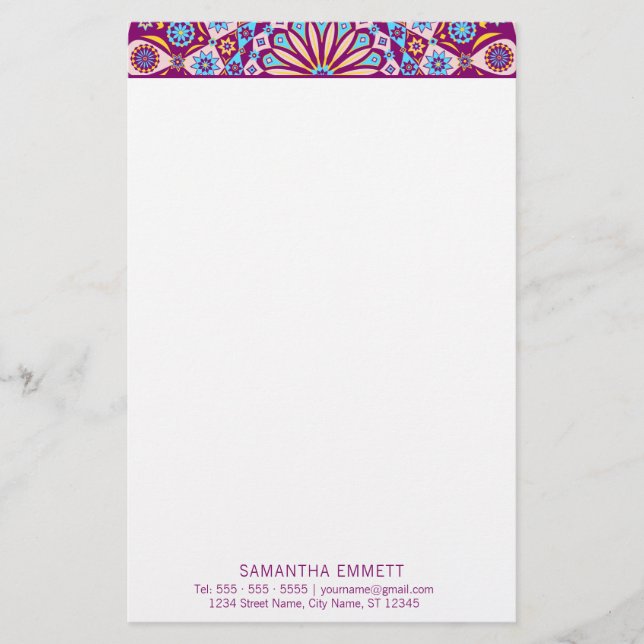 Papelaria Mandala Professional Modern Roxo (Frente)