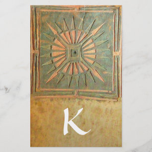 Papelaria MANHÃ STAR MONOGRAMA, verde, amarelo-escuro