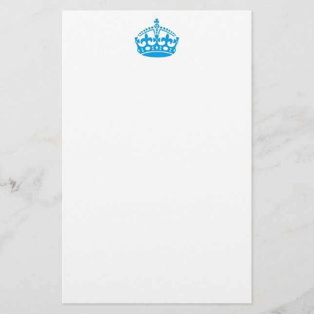 Papelaria Mantenha calma e azul coroa da vitória (Frente)