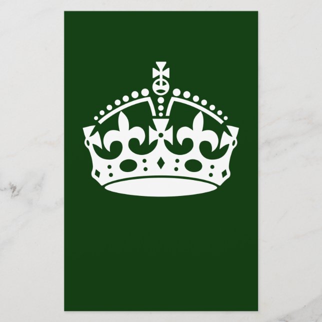 Papelaria MANTER CALM CROWN em Verde Personalizar Isso (Frente)