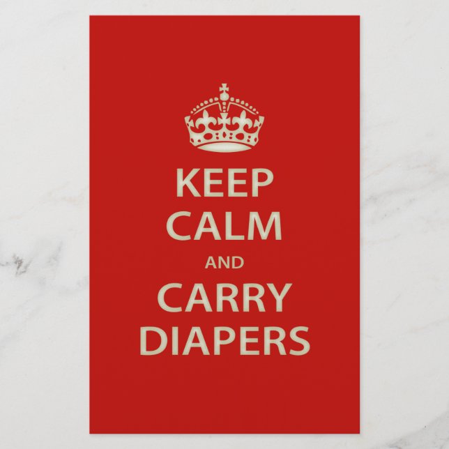 Papelaria Manter Fraldas Calmas e Carregares (Frente)