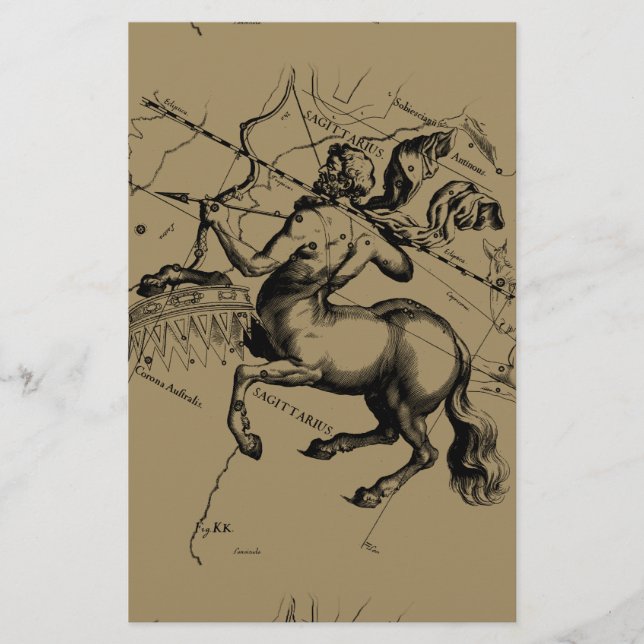 Papelaria Mapa da Constelação Sagitariana Engrenando Heveliu (Frente)